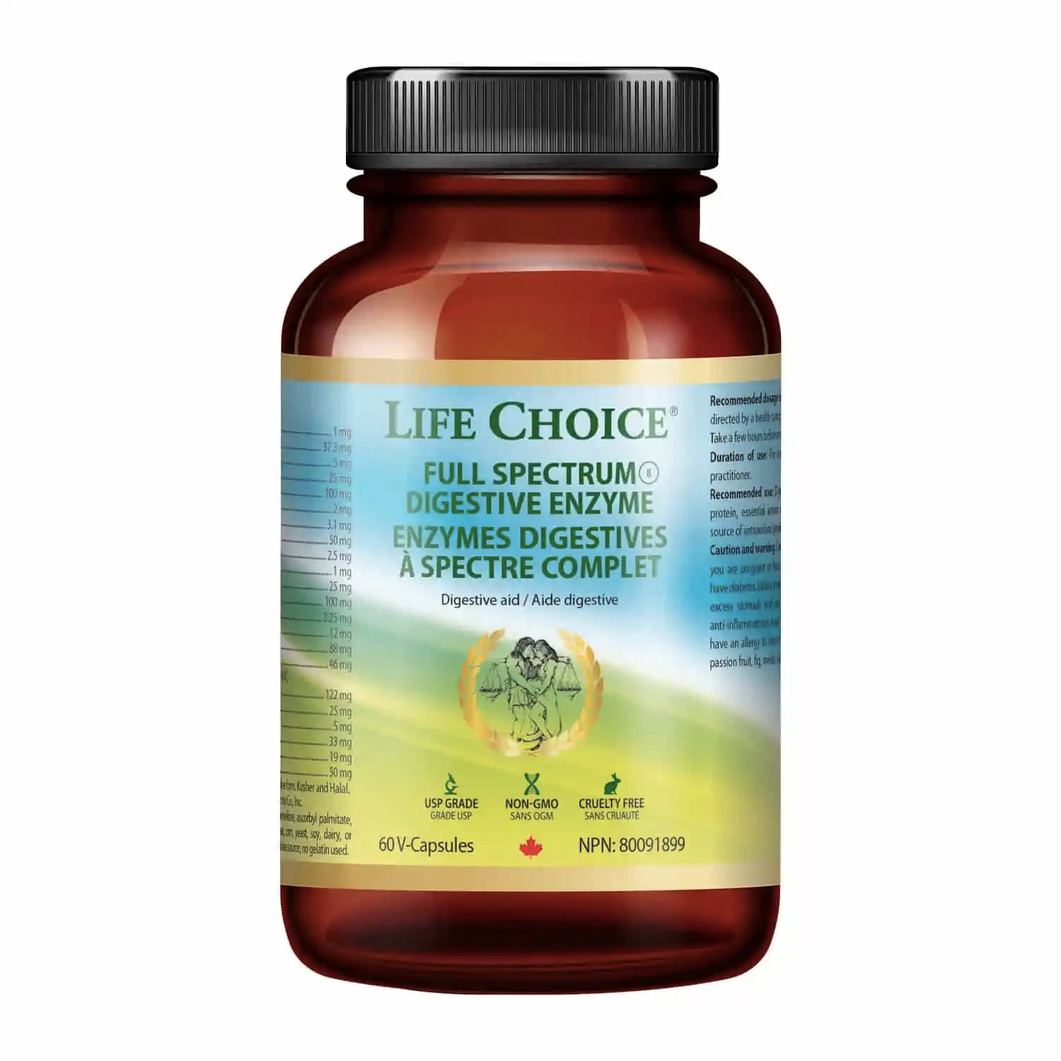 Enzymes digestives à spectre complet - Life Choice - 60 capsules